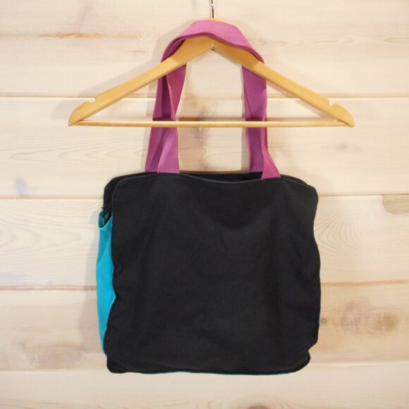 Vintage Laurel Burch Art Canvas Tote Bag Purse Shoulder Whimsigoth Colorful Cat - Picture 3 of 14